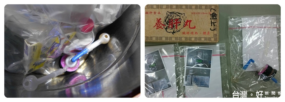 梅分局執行擴大臨檢員警發現毒品吸食器及毒品安非他命2.4公克。