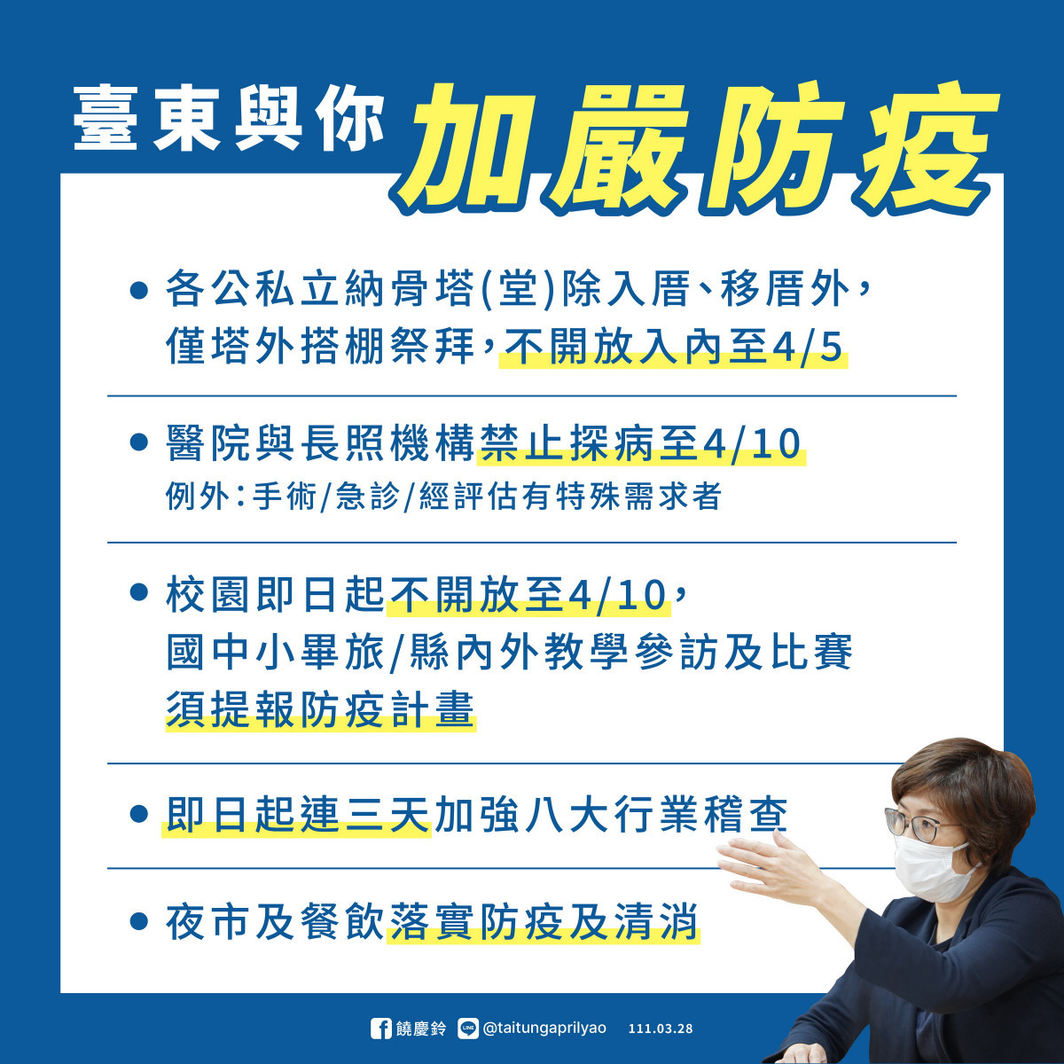 因應台東疫情　饒慶鈴：即起醫院、長照機構禁探病探視至4/10 台灣好新聞 第5張