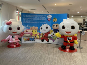 桃園市立圖書館兒童玩具圖書館的展覽館舉辦「台灣IP來阮兜」特展。