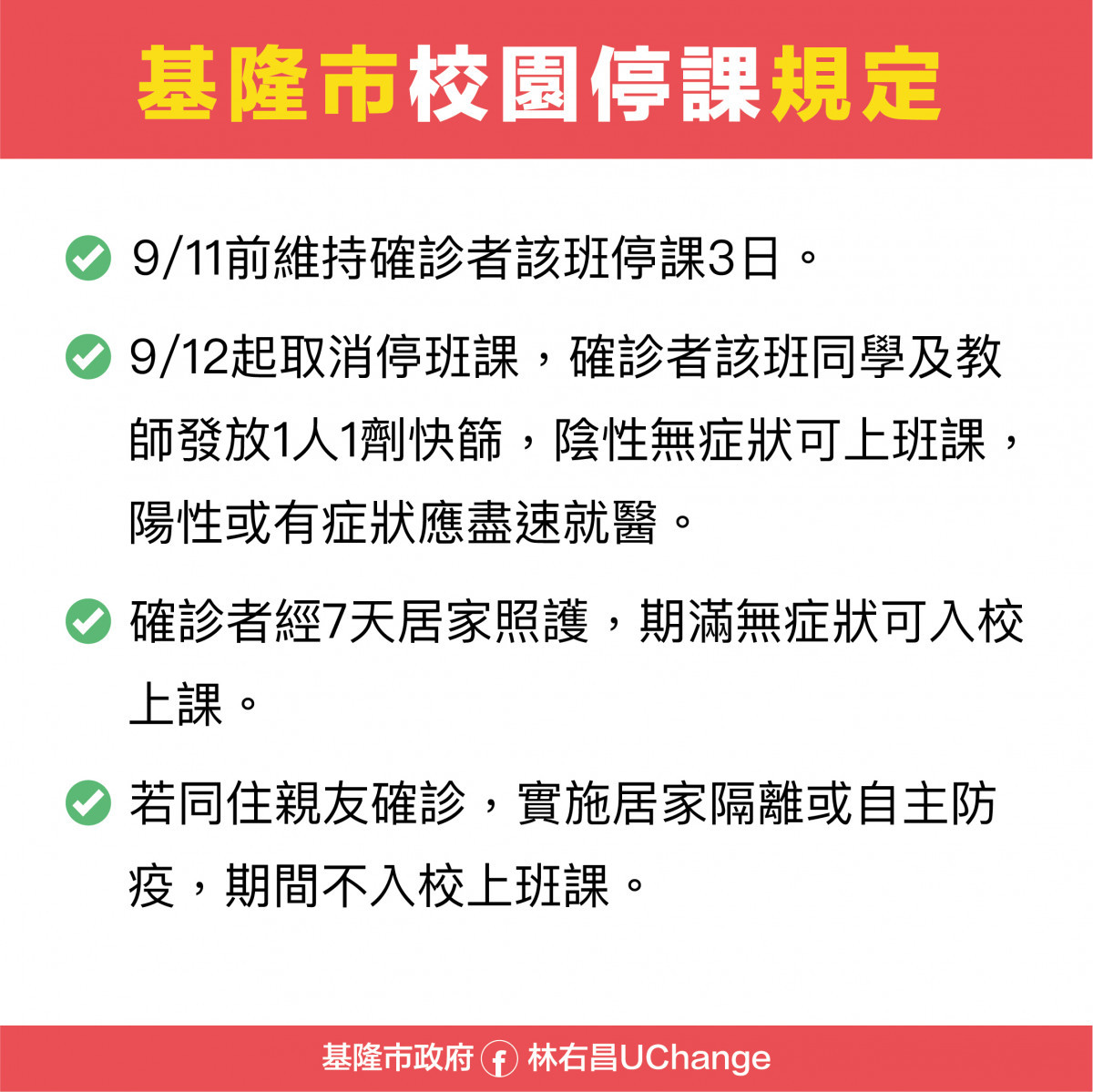 基市公布開學防疫及校園停課規定　籲落實健康管理 台灣好新聞 第2張