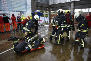 桃園市政府消防局於內政部警政署反恐訓練中心舉辦全國首屆緊急救援暨戰術體能交流競賽。