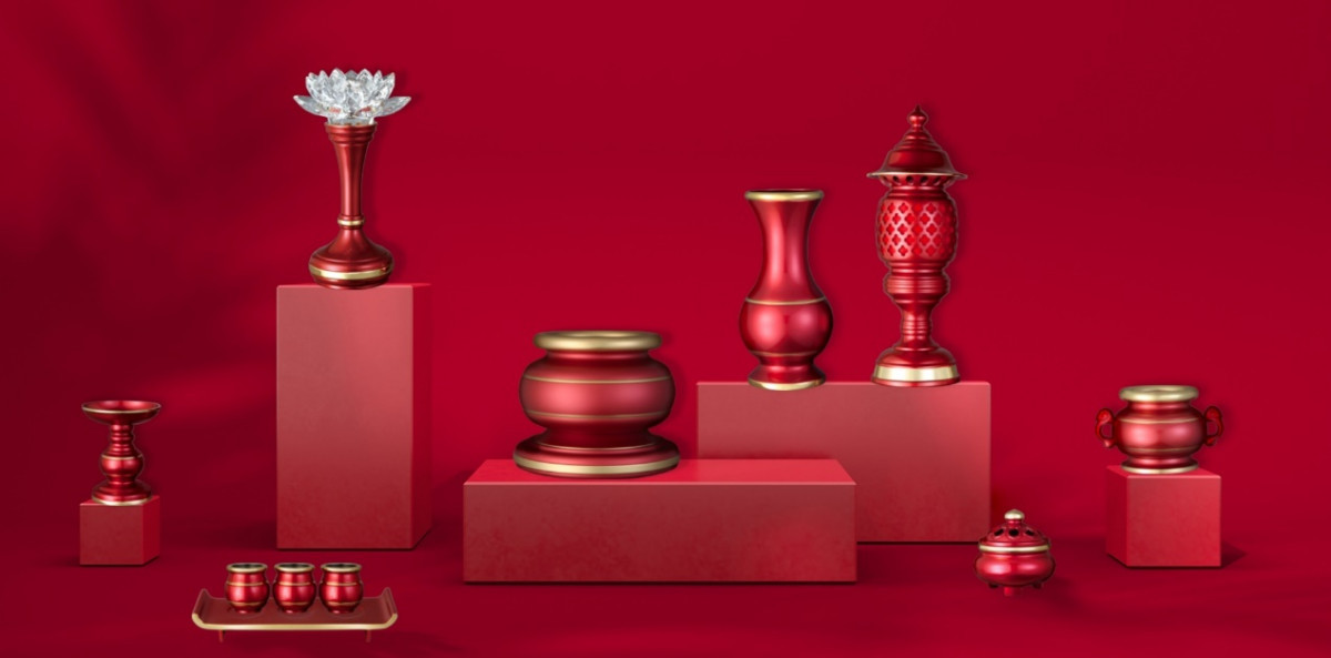 客製特殊色銅器，讓消費者設計出自己的佛堂。