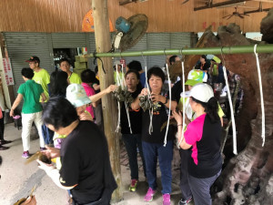 東勢林場端午節當天聘包粽子達人教民眾手作傳統肉粽。(圖/東勢林場)