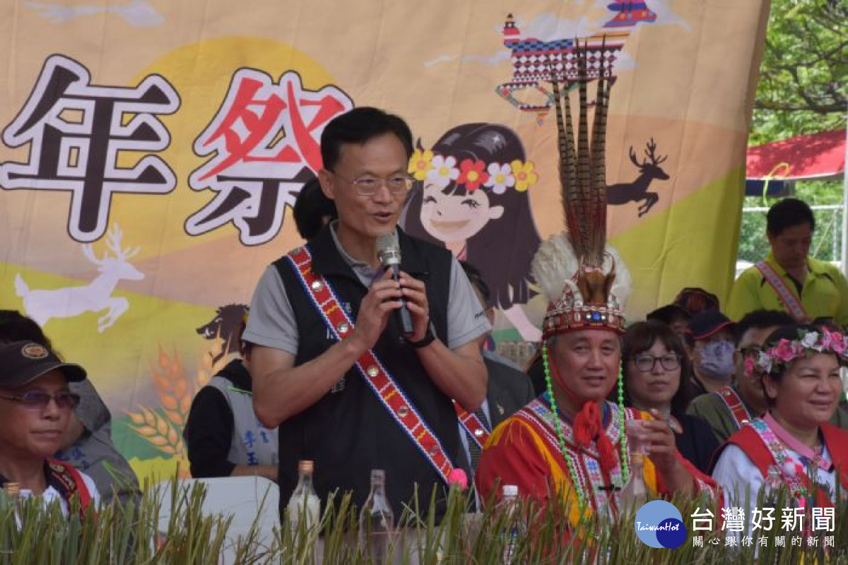 桃園市政府秘書長詹榮鋒出席「112年度桃園市觀音區原住民族豐年祭」活動。