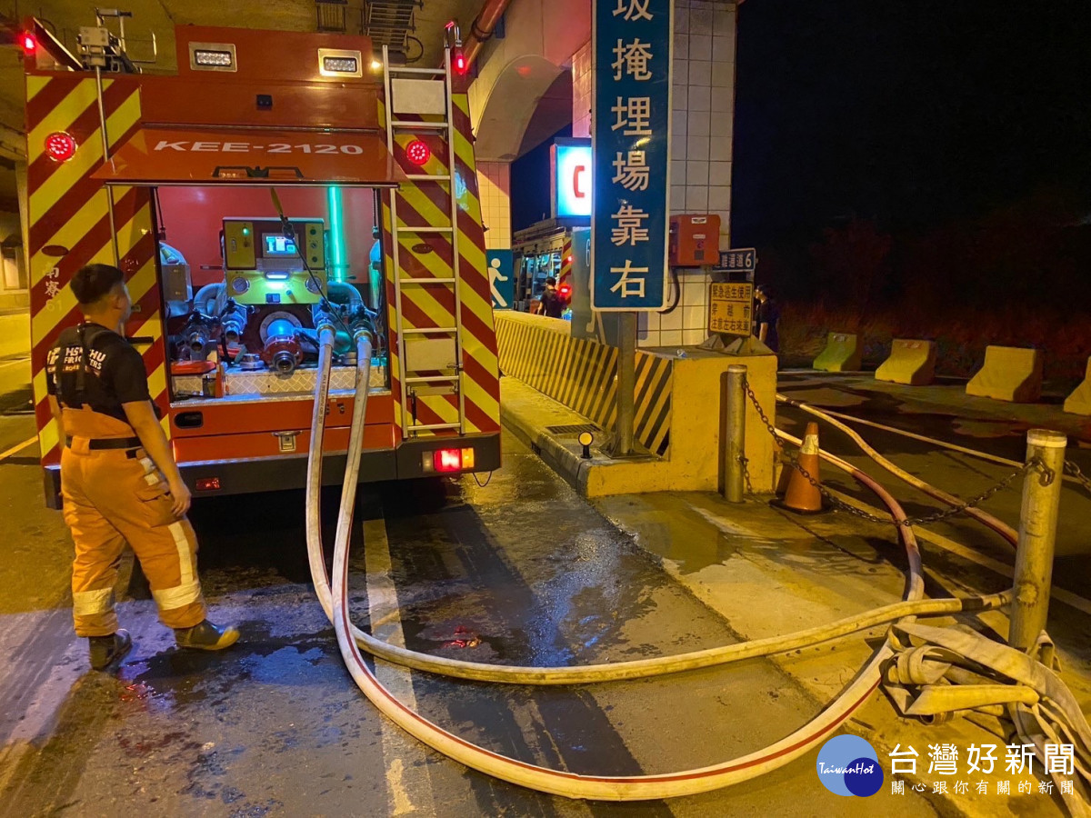 竹市消防局派遣兩部水庫車支援