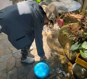 雨後落實主動巡檢居家環境，降低社區病媒蚊密度及感染登革熱風險／林詩涵翻攝