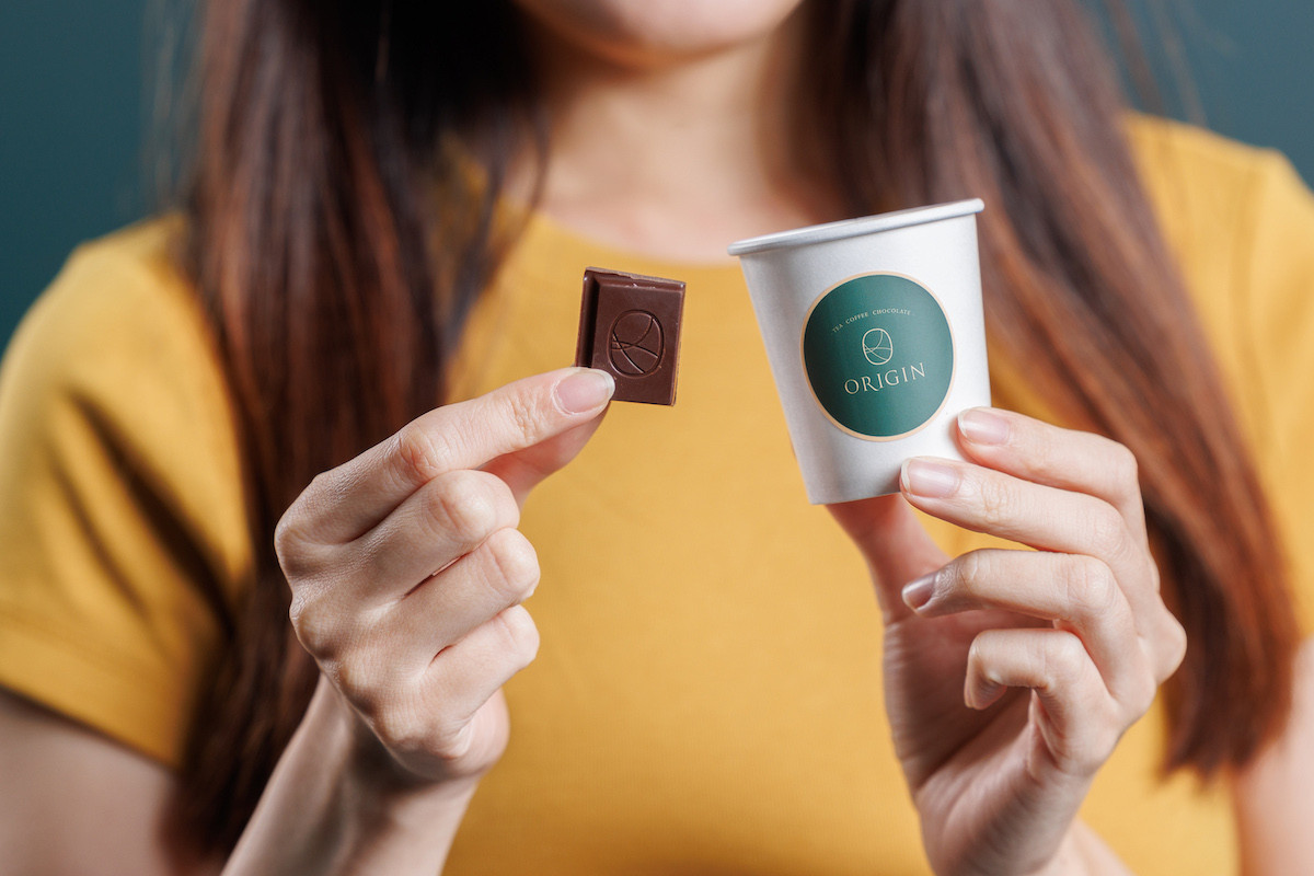 憑藉「風味輪測驗結果小卡」及「社群分享證明」還可免費換取「巧克力×咖啡試飲體驗組」。（圖／ORIGIN台灣精品巧克力）