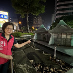 張芬郁議員批台灣大道上的湖心亭意象裝置「黯然失色」且髒亂。