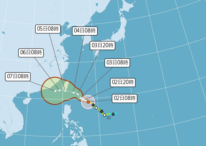 「小犬」通過台灣南端直逼中颱上限　週三至週五影響最大