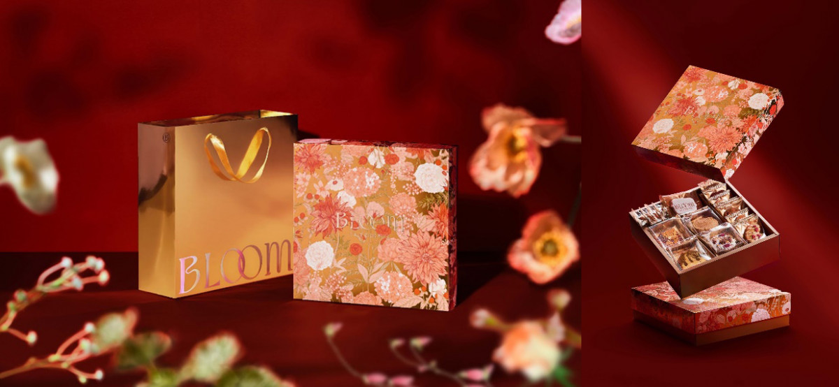 Bloom Wedding花神在禮盒包裝上也不馬虎，精緻繁複的花朵以及燙金包裝，送禮不失禮。（圖／業者提供）
