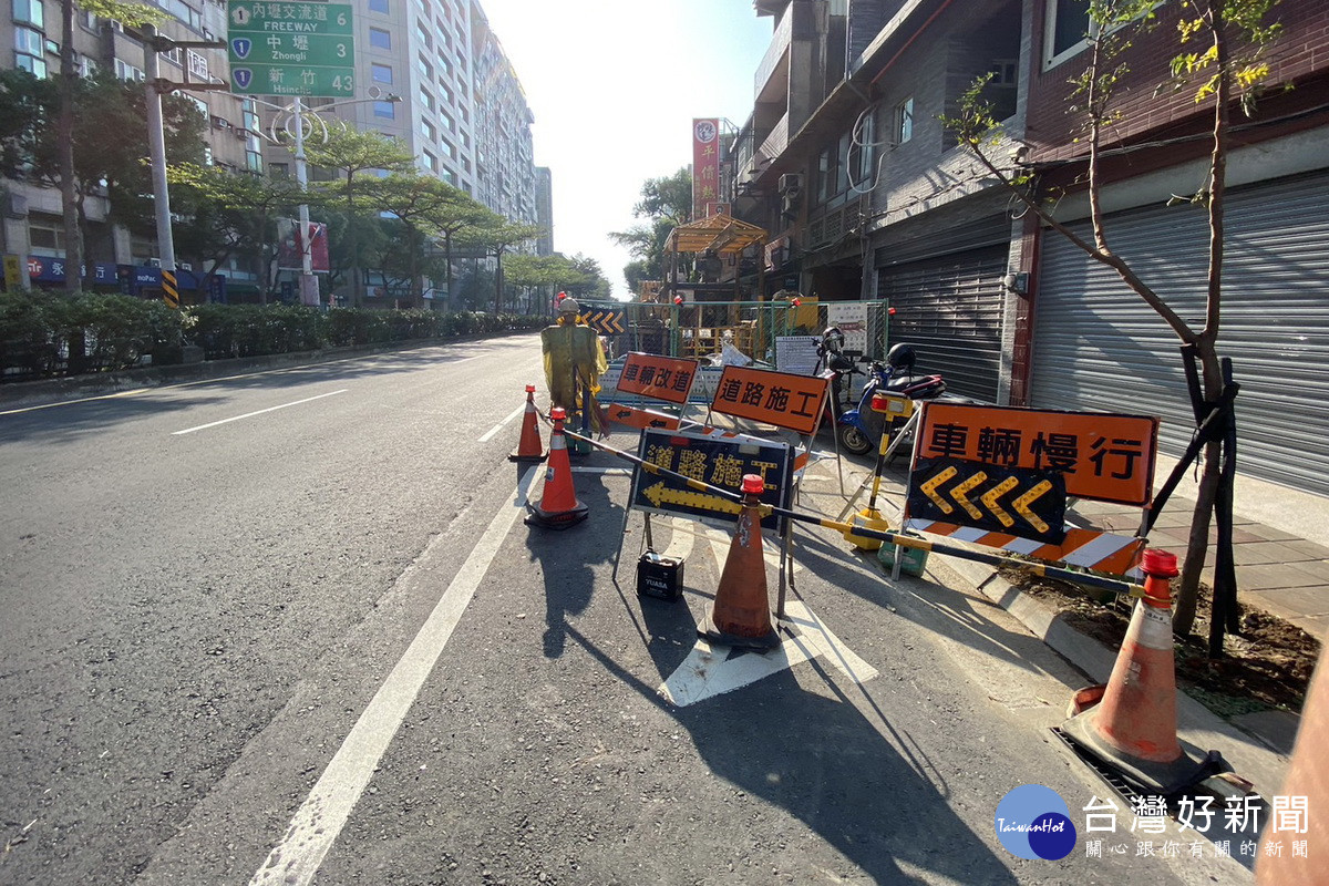 桃園市污水下水道工區撤除前景象。