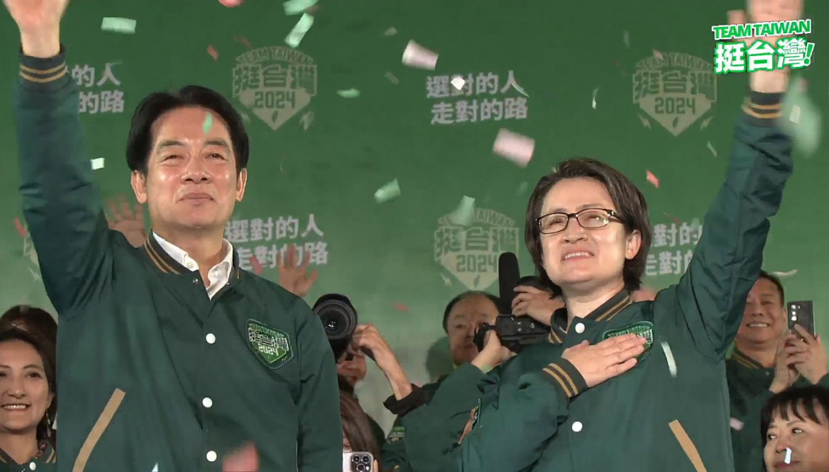 民進黨籍準第16任總統賴清德（左）與副總統蕭美琴（右）。（圖／翻攝自賴清德Facebook直播）