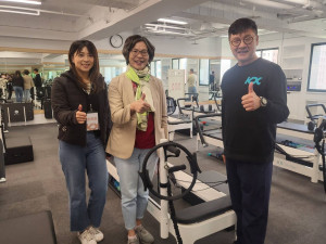 KX Pilates彼拉提斯開幕，重視提升運動風氣的台中市政府顧問蔡璧如特別前來道賀。