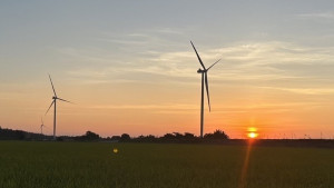 wpd旗下的新源風力發電股份有限公司位於臺灣雲林縣崙背鄉的六座Vestas V136陸域風力發電機組/wpd集團提供