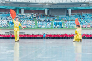 體大會前表演。