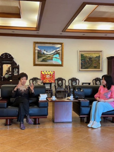 前副總統呂秀蓮拜訪林家花園林芳媖董事長。林重鎣