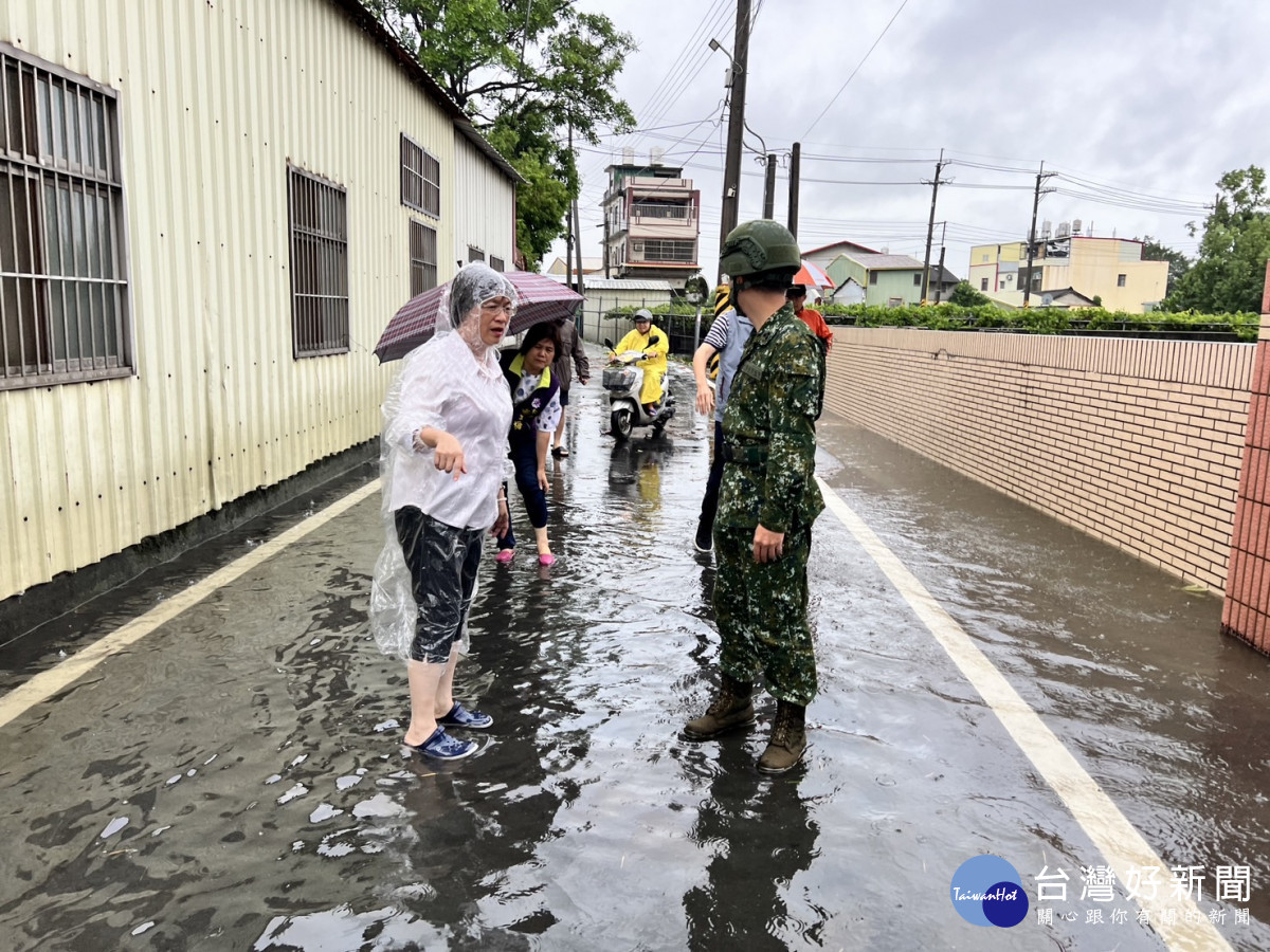 大村場勘淹水現況。