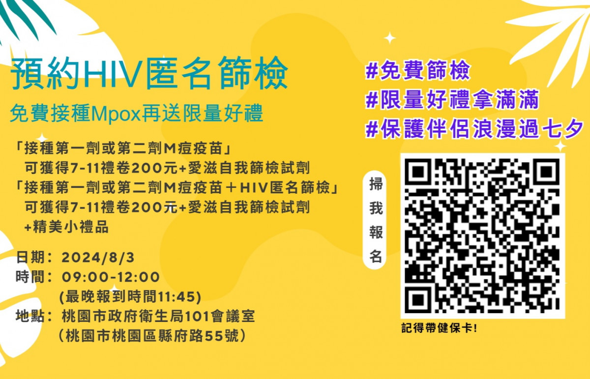 保護伴侶浪漫過七夕　桃市衛生局8/3「免費愛滋匿名篩檢諮詢服務」 台灣好新聞 第3張