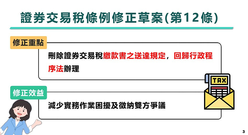 政院拍板《證券交易稅條例》修正草案　延長當沖降稅措施至116年底 台灣好新聞 第4張