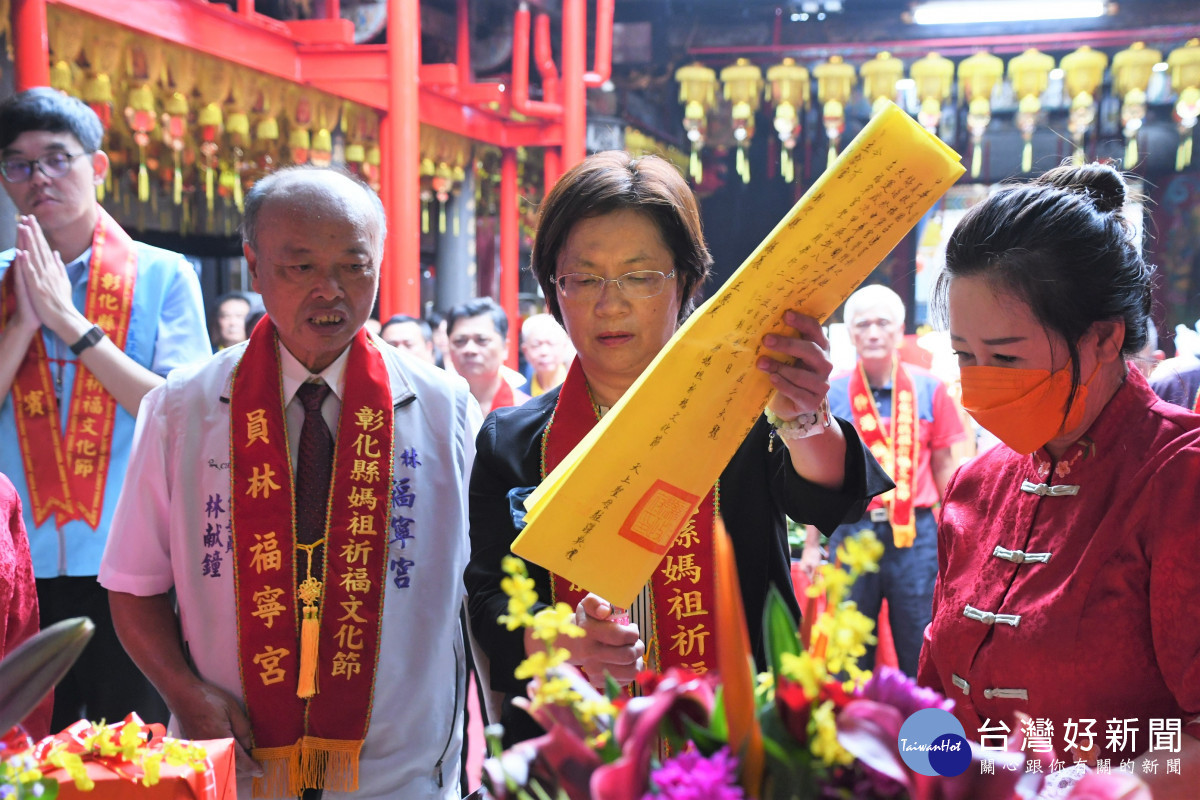 2024媽祖文化節正式啟動，彰化縣13尊媽祖齊聚員林福寧宮，神氣強強滾。圖／記者鄧富珍攝