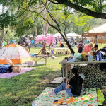 香山步道東方公園重新開放，千坪「野餐趴」民眾樂開懷。圖／記者鄧富珍攝