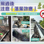 ▲近期山陀兒颱風及康芮颱風接連來襲皆帶來充沛降雨，高市府呼籲颱風過後做好「清除、清潔、消毒」防疫措施。