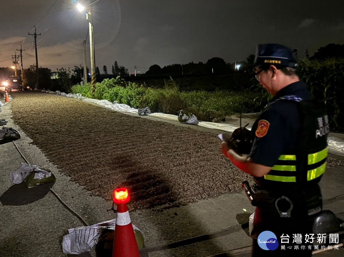 西螺警分局為守護農民辛勞耕作成果，針對轄區特性啟動「護花生專案」／警方提供