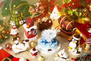 台北遠東香格里拉國際甜點團隊以「聖誕奇遇」為主題，精心推出數十款節慶甜點，包括五款造型精美的聖誕限定蛋糕。（圖／台北遠東香格里拉提供）