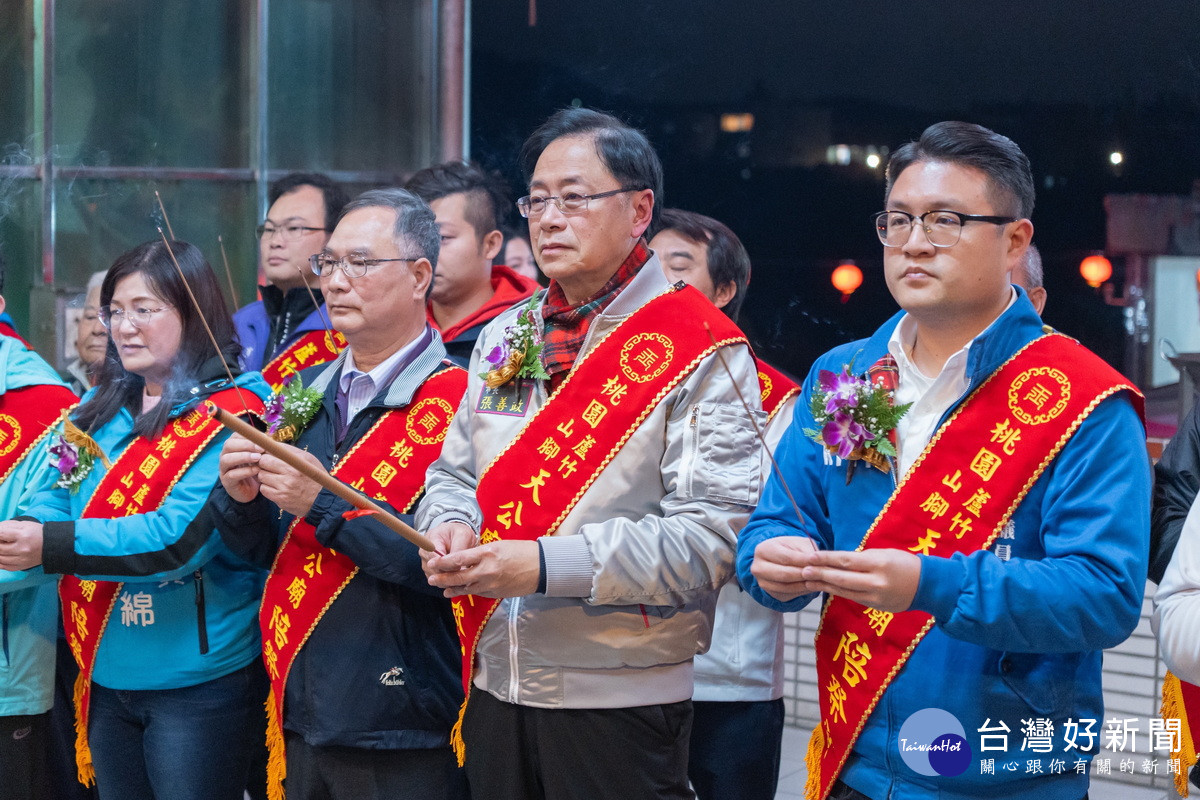 桃園市長張善政出席「玉皇大帝祝壽大典」。<br />
