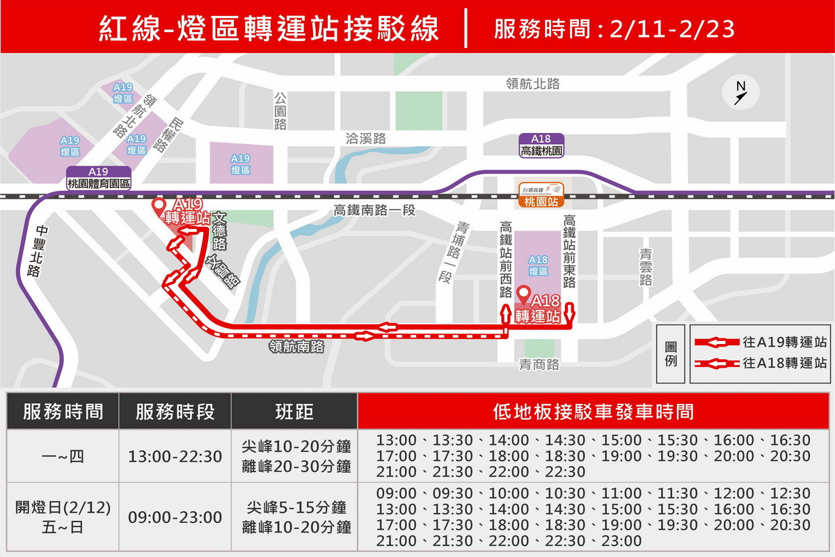 2025台灣燈會紅線-燈區轉運站接駁線。