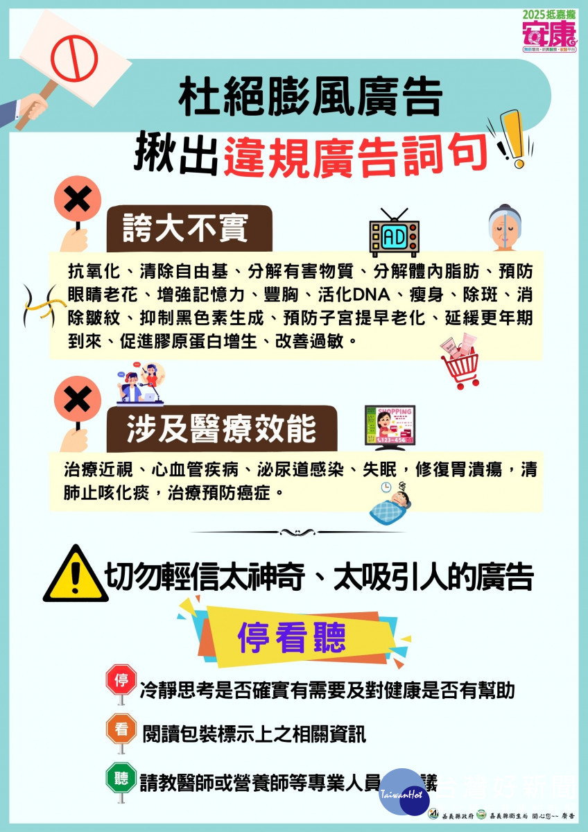 嘉義縣衛生局113年度食藥粧違規廣告案件突破500件／嘉義縣府提供