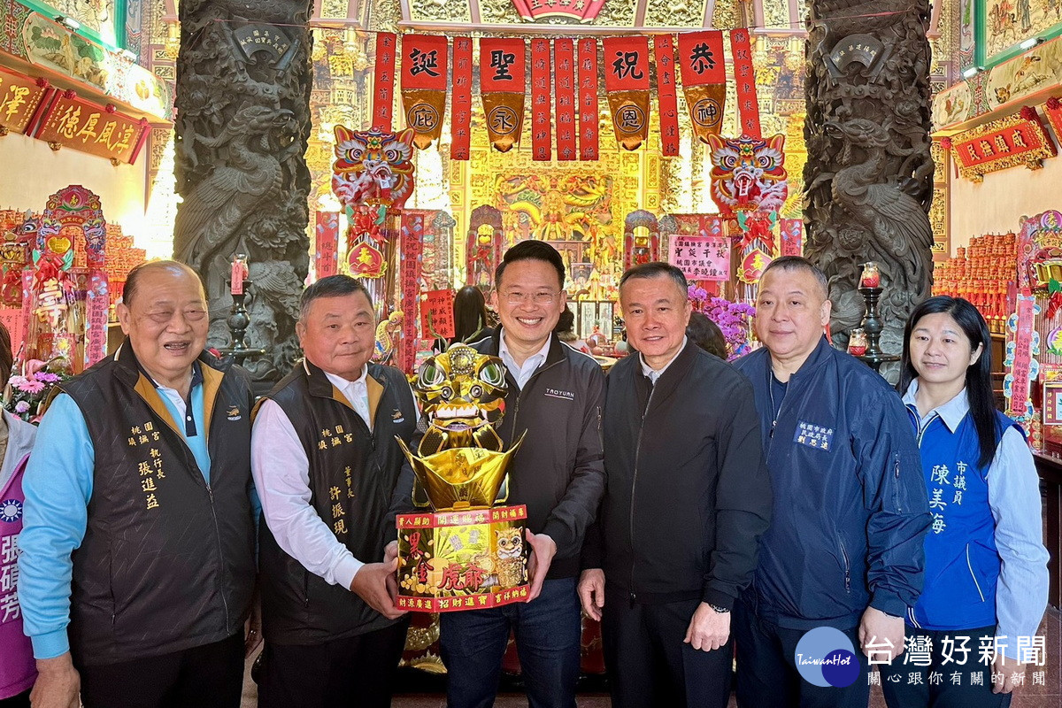 桃園市副市長蘇俊賓出席「財團法人桃園鎮撫宮保安廣澤尊王聖誕千秋法會。<br />
