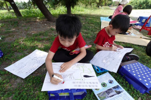 用畫筆擁抱地球　200多名親子體驗屏東海豐濕地寫生趣