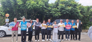 芎林鄉幸福巴士於敏實科大停車場舉行通車典禮。