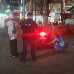 蘆竹警察分局配合環保局、桃園監理站在大竹派出所前執行改裝(噪音)車聯合稽查勤務。