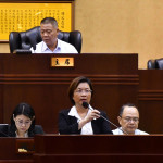王惠美縣政報告，呼籲中央建立資訊平台因應關稅危機。圖／記者鄧富珍攝