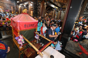 白沙屯媽祖6日駐駕於受天宮。（縣府提供）