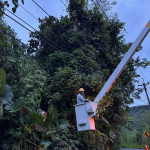 台電嘉義區處在深夜風雨漸歇後即投入搶修供電主幹線／台電嘉義區處提供