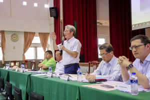 行政院雲嘉南災後復原前進指揮所今天在嘉義縣舉辦「114年7月颱風豪雨雲嘉南災後復原前進指揮所第4次工作會議（雲嘉地區）」／嘉義縣府提供