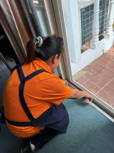 退輔會所屬清境農場緊急進行防颱措施。（清境農場提供）