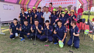 嘉義縣水上鄉美源社區發展協會今天盛大舉辦「第5屆美源盃社區槌球交流賽」暨「美源社區青少年槌球隊成軍授旗儀式」／陳致愷翻攝
