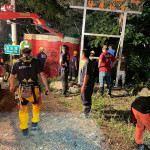 水里鄉台21線與頂安路口疑似發生墜崖意外,請求救援。(南投縣政府消防局救災救護指揮中心提供)