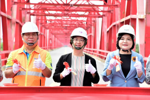 西螺大橋開工補強，72年地標再現新風貌。圖／彰化縣政府提供