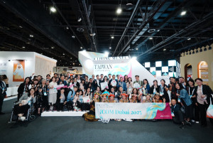 臺灣館開幕圓滿成功，讓世界看見臺灣文化實力，開幕交流會現場貴賓雲集，臺灣團隊合影。（圖／中華民國博物館學會）