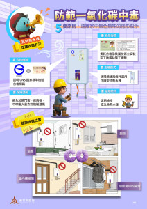 新竹市消防局宣導正確安裝熱水器避免一氧化碳中毒。