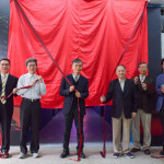 中原大學理學院太空科技研究中心「星空走廊」揭幕儀式，中原師長齊聚見證。（左起：葉瑞銘、吳宗遠、李英明、張光正、魏主榮、孫維新）