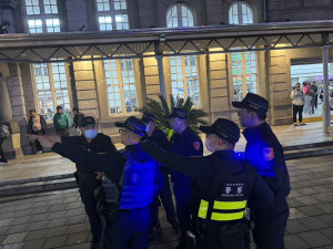 新竹市警察局火車站周邊強力執法。