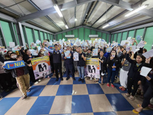 移民署臺中市第二服務站結合警方及人力仲介公司辦理移工權益及反詐騙宣導。