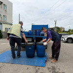 機關學校委外清運廚餘作業。