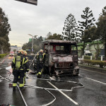 聯結車突發火警影響車流，中壢警即時啟動交通快打疏導。